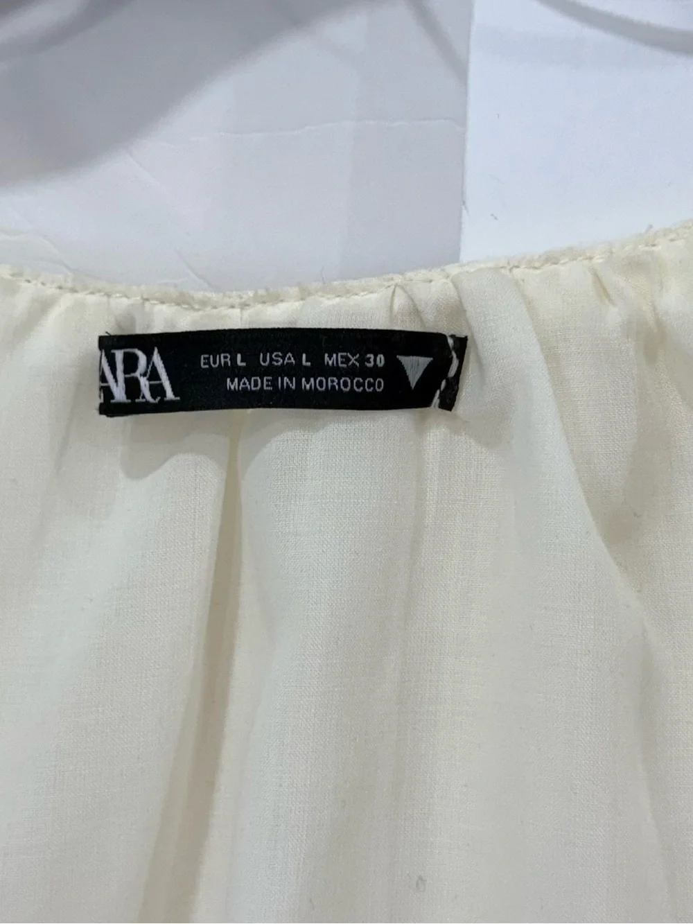 Zara Cream Twist-Front V-Neck Blouse size L